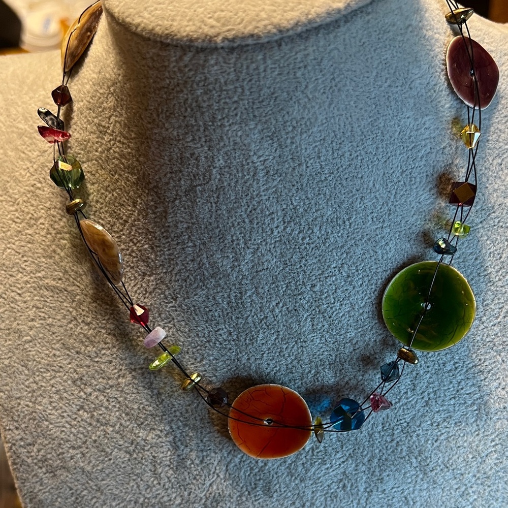Multicolor enameled Beaded Necklace